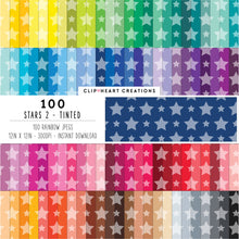 Load image into Gallery viewer, 100 Stars Pattern Digital Papers (Tinted)
