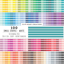 Load image into Gallery viewer, 100 Small Stripes Pattern Digital Papers (White)
