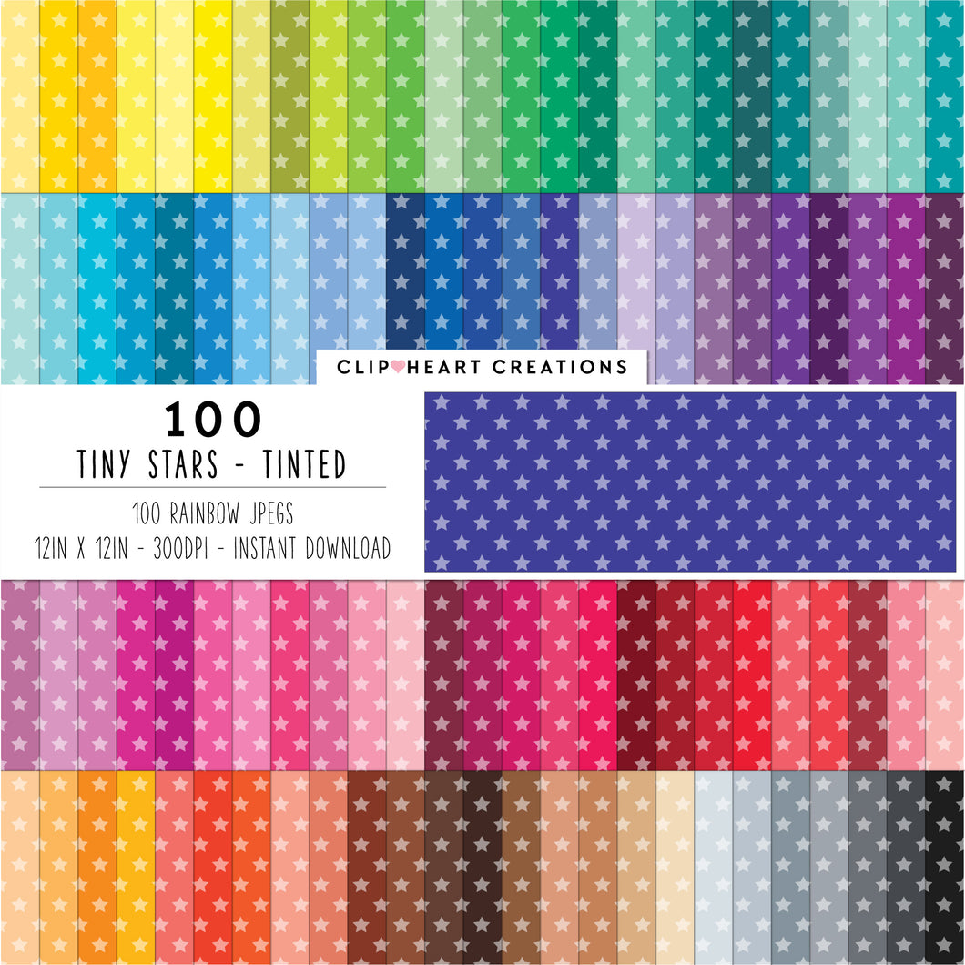 100 Stars Digital Papers (Tinted)