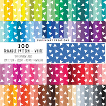 Load image into Gallery viewer, 100 Triangle Pattern Digital Papers (White)
