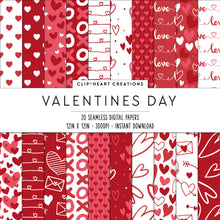 Load image into Gallery viewer, Valentines Day Red Digital Papers
