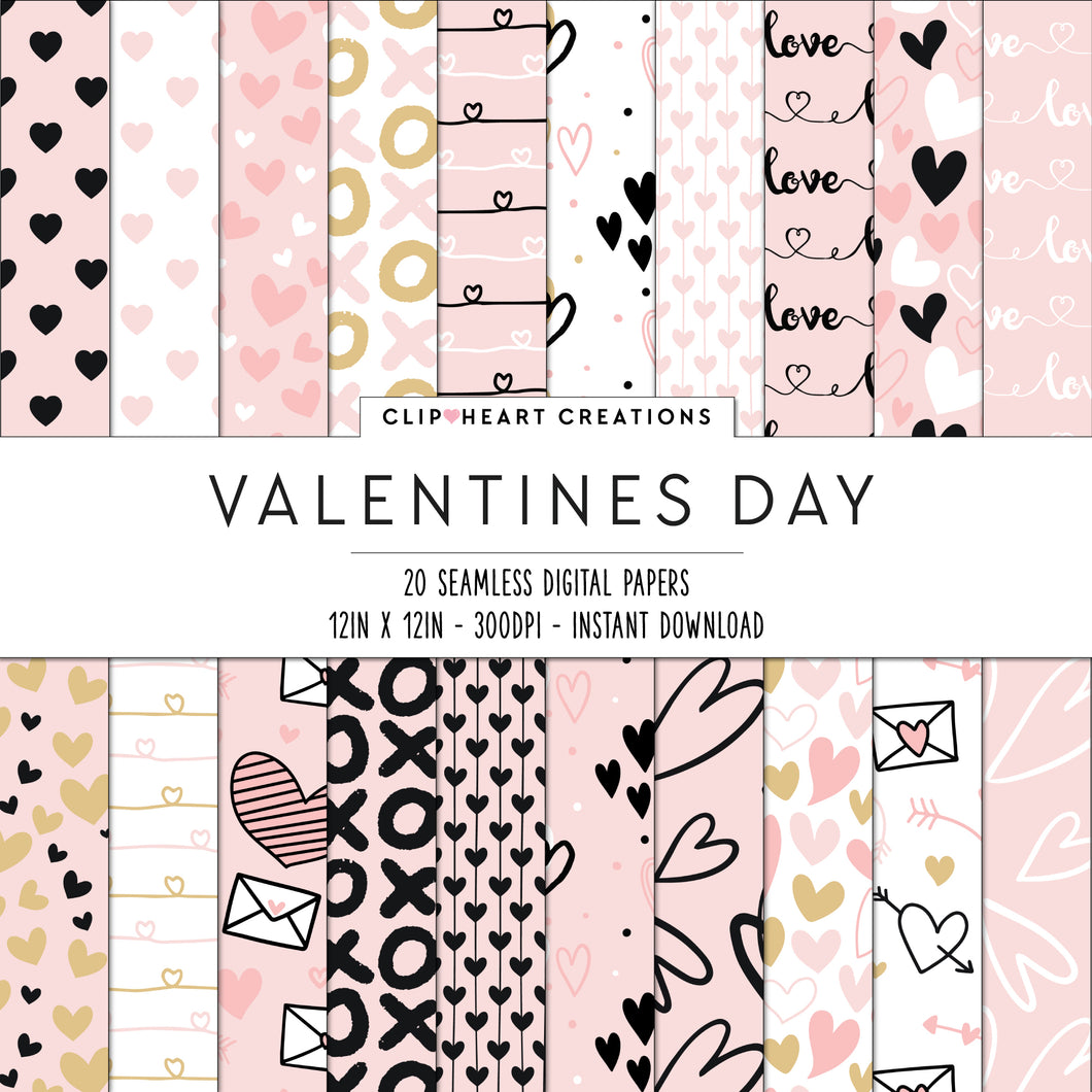 Valentines Day Blush Digital Papers