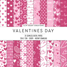 Load image into Gallery viewer, Valentines Day Pink Digital Papers
