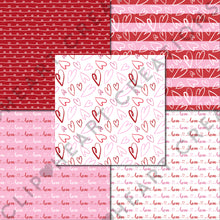 Load image into Gallery viewer, Valentines Day Pink and Red Digital Papers
