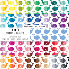 Load image into Gallery viewer, 100 Whale Pattern Digital Papers (Color)
